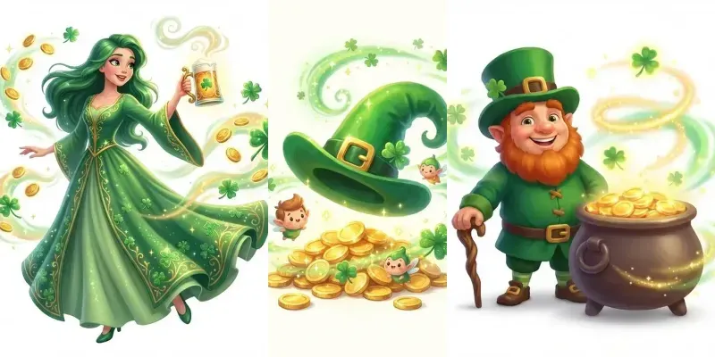 Whimsical St Patricks Day Leprechauns generated by undefined