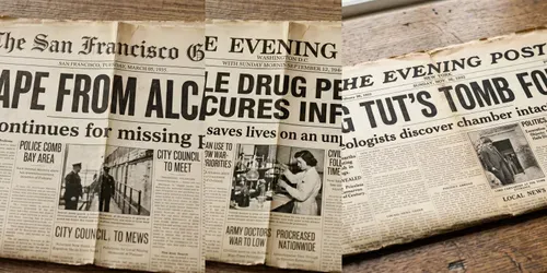 Vintage Newspaper Headline Front Pages generated by gemini-image