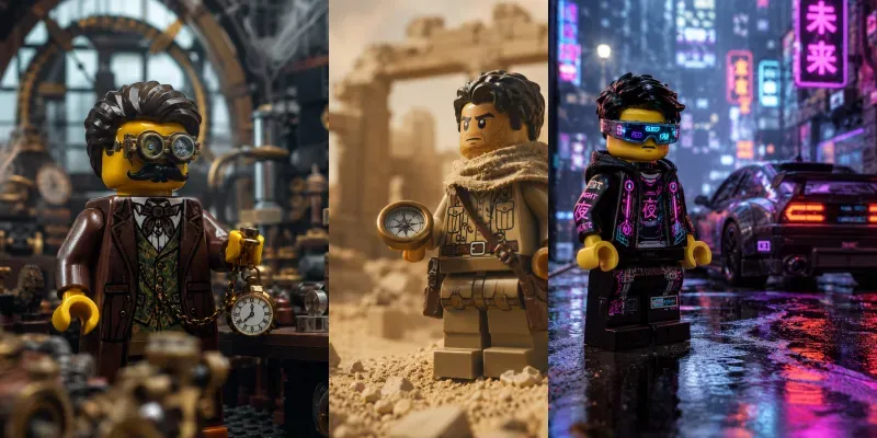 Miniature Brick Character Photography generated by undefined