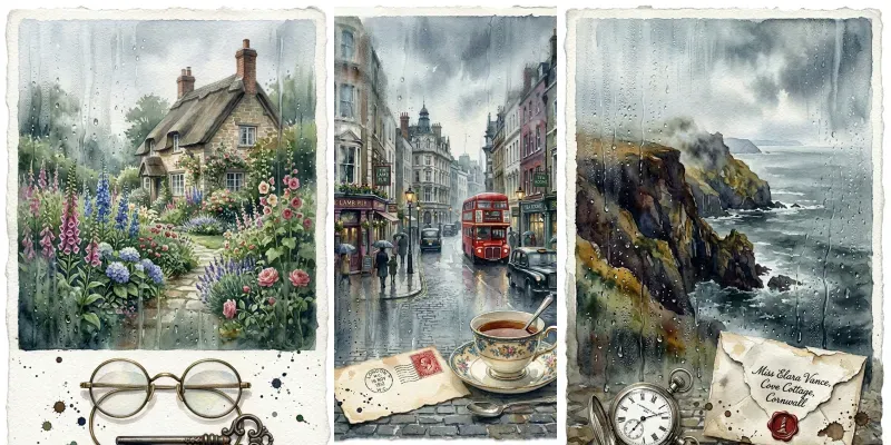Vintage Watercolor Rainy Windows generated by undefined