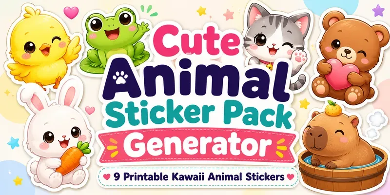 Cute Animal Sticker Pack Generator generated by undefined