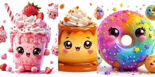 Cute Kawaii Dessert Friends Collections generated by chatgpt-image