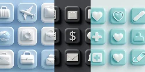 Puffy 3D Minimalist App Icons generated by midjourney