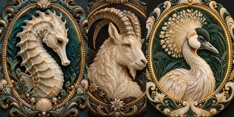 Sculpted Animal Cameo Portraits