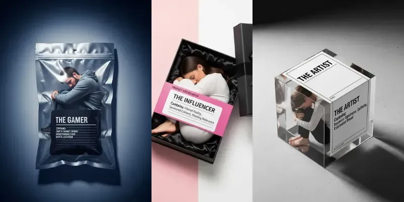 Packaged Humanity Conceptual Photography generated by undefined