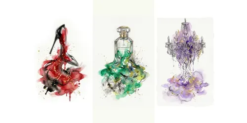 Watercolor Highfashion Art Prints generated by gemini-image