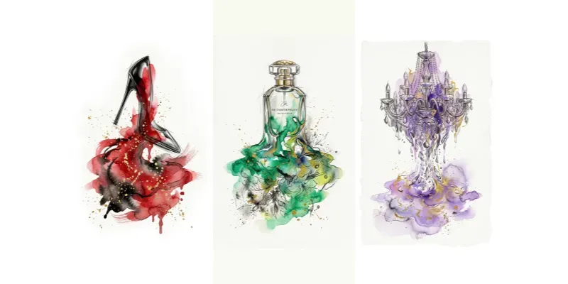 Watercolor Highfashion Art Prints generated by undefined