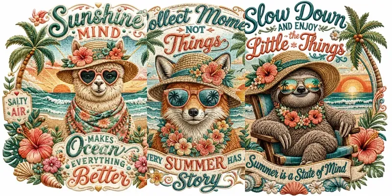 Vintage Summer Embroidery Art Sets generated by undefined