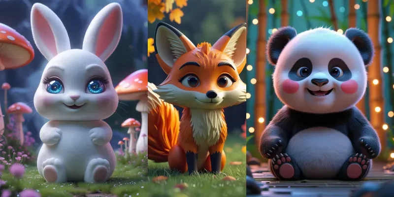 3D Cute Animal Master Templates generated by undefined