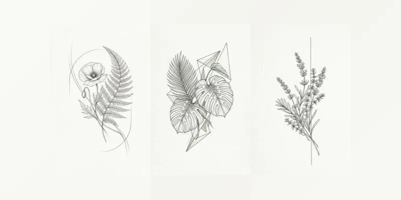 Scandinavian Botanical Line Art Prints generated by undefined