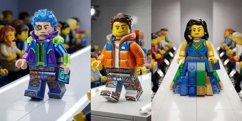 Custom Lego Fashion Runway Models generated by gemini-image