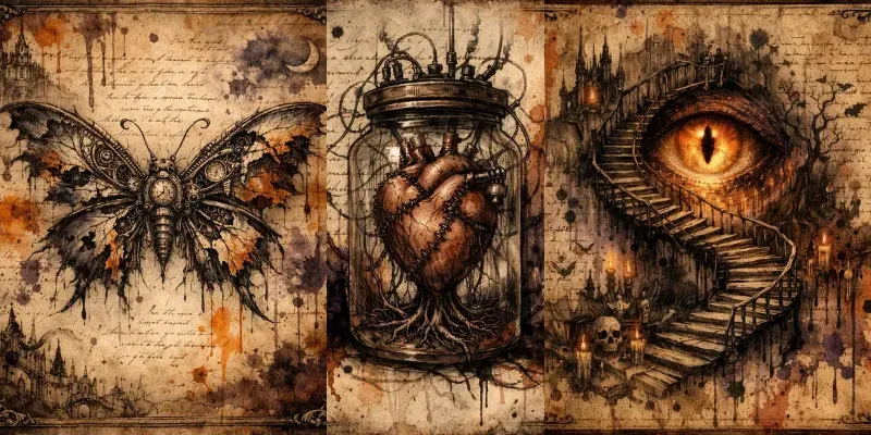 Antique Dark Fantasy Sketch Series generated by undefined