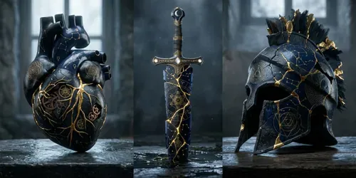 Mystic Kintsugi Dark Relics generated by gemini-image