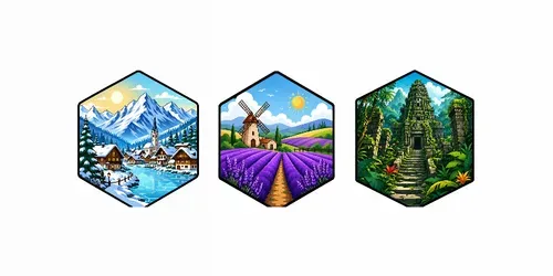 Hexagon Nature Scene Vectors generated by chatgpt-image