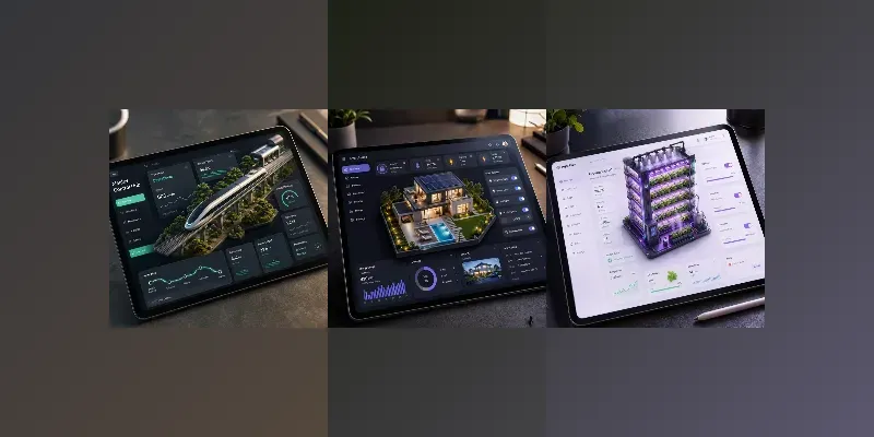 3D Isometric App UI Tablet Mockups generated by undefined