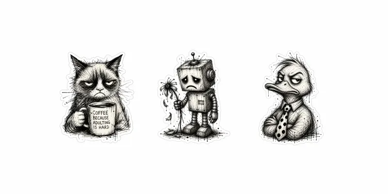 Scribble Sketch Sticker Art generated by undefined