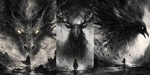 Dark Fairytale Ink Beasts Gothic Stories generated by chatgpt-image