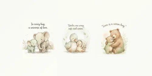 Cute Watercolor Love Quote Illustrations generated by gemini-image