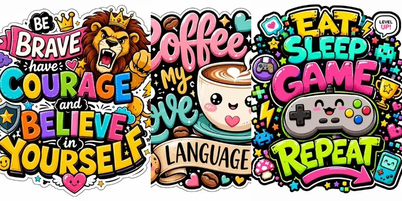 Cute Doodle Quote Stickers generated by undefined