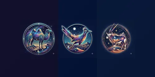 Desert Cosmic Creature Emblems generated by gemini-image