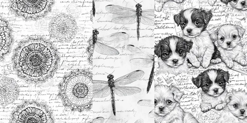 Black And White Printable Stamp Papers generated by undefined