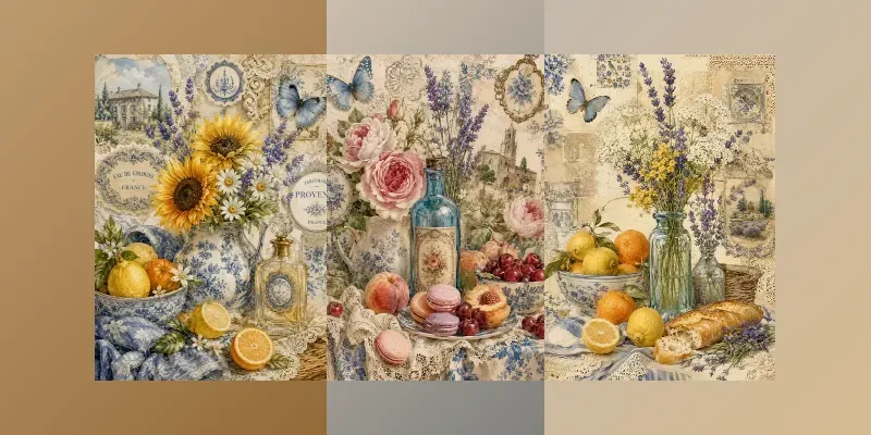 Summer Vintage Collage Junk Journal Pages generated by undefined