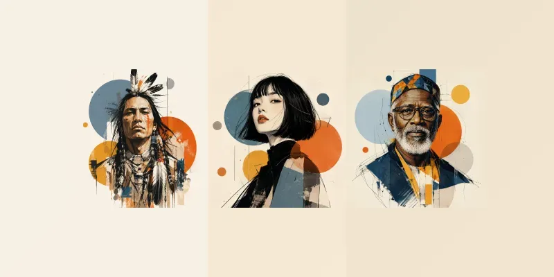 Abstract Editorial Portraits generated by undefined