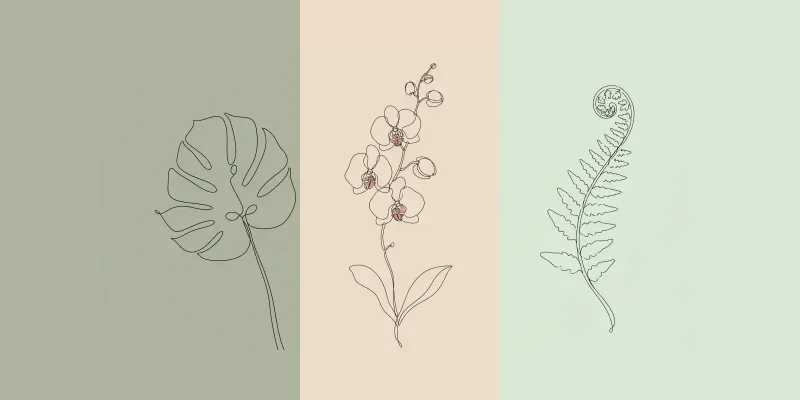 Botanical Lines Minimalist Line Art generated by undefined