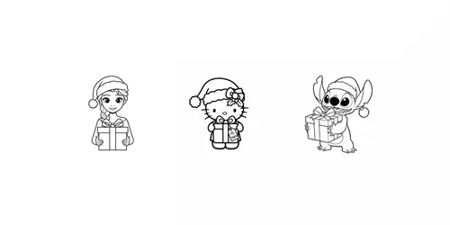 Christmas Coloring Pages For Kids generated by gemini-image