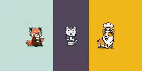 Minimalist Cute Animal Vector Logos generated by midjourney