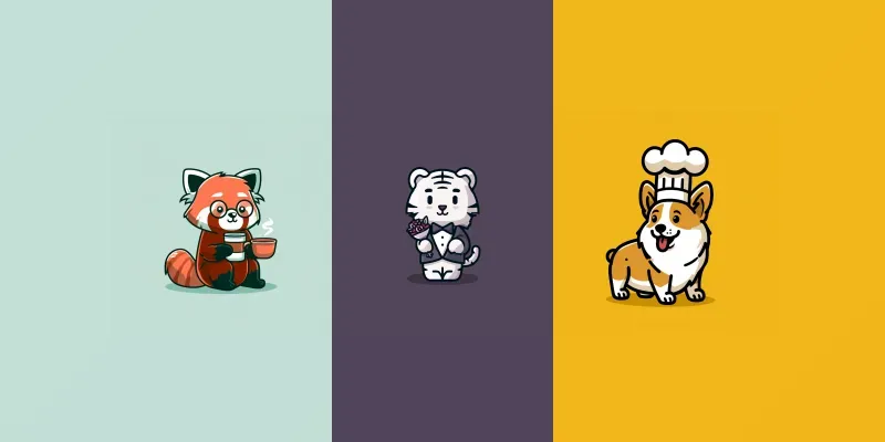 Minimalist Cute Animal Vector Logos generated by undefined