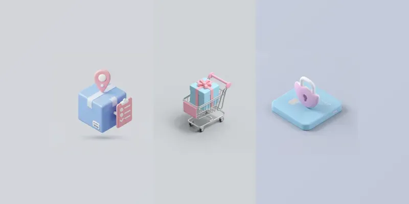 Isometric Ecommerce Shopping 3D Icons generated by undefined