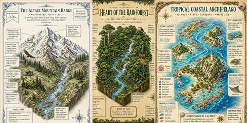 Educational Geography Atlas Pages generated by grok-image