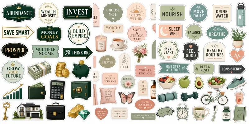 Vision Board Kit Cutout Sheets generated by undefined