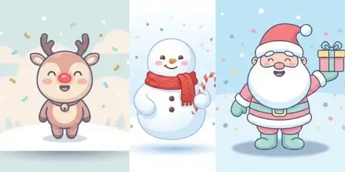 Cute Christmas Cartoon Character Packs generated by gemini-image