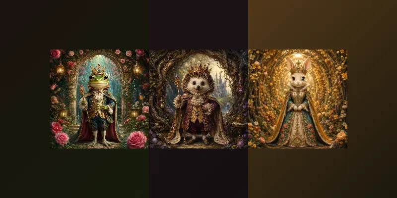 Whimsical Royal Creature Portraits generated by undefined