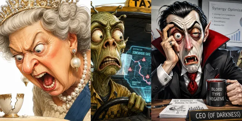 Expressive Satirical Caricatures generated by undefined