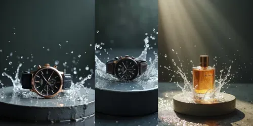 Luxury Product Photos With Splashes generated by flux