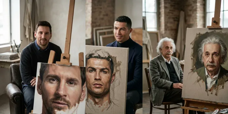 Hidden Artist Portraits generated by undefined