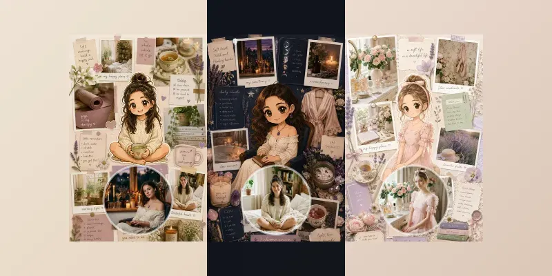 Viral Pinterest Girl Chibi Mood Boards generated by undefined