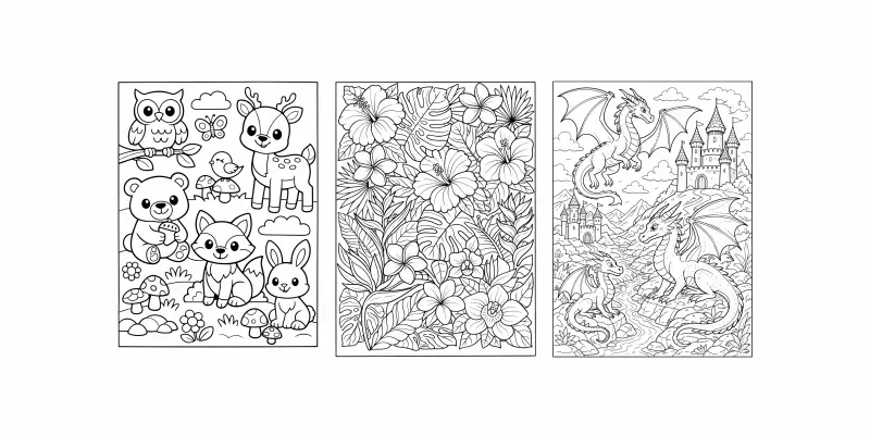 Coloring Book Pages KDP Print Ready generated by undefined