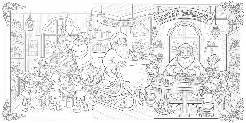 Santa Elf Coloring Pages Creators generated by undefined