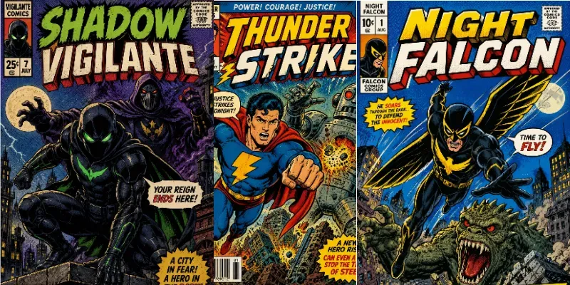 Superhero Comic Book Cover Generator generated by undefined