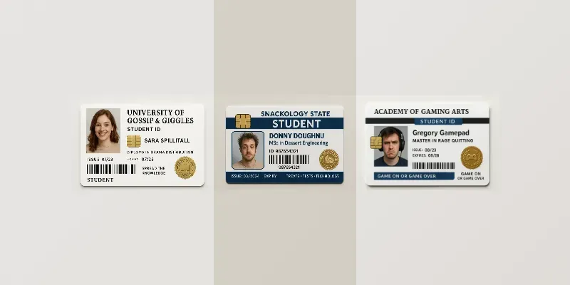 Funny Student Id Cards generated by undefined