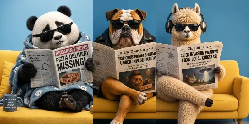 Funny 3D Animal News Sofa Packs generated by undefined