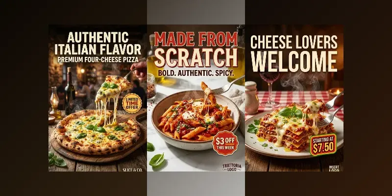 Pizza Italian Food Ad Posters