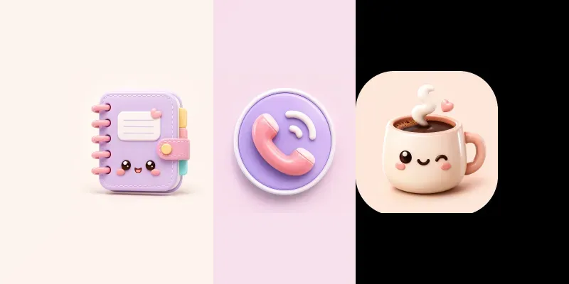 Cute 3D UI Icons generated by undefined