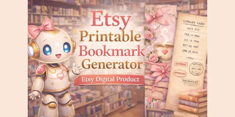 Etsy Printable Bookmark Generator generated by undefined