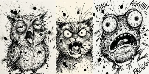 Quirky Steadman Chibi Characters generated by gemini-image