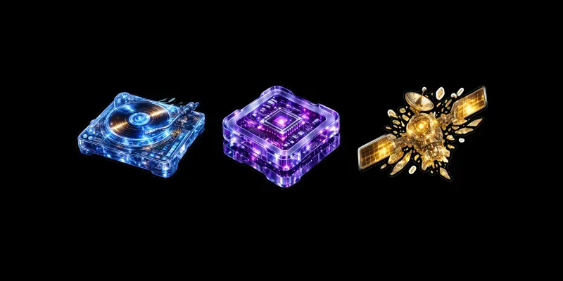 Elite Glassmorphism Tech Sticker Cliparts generated by undefined